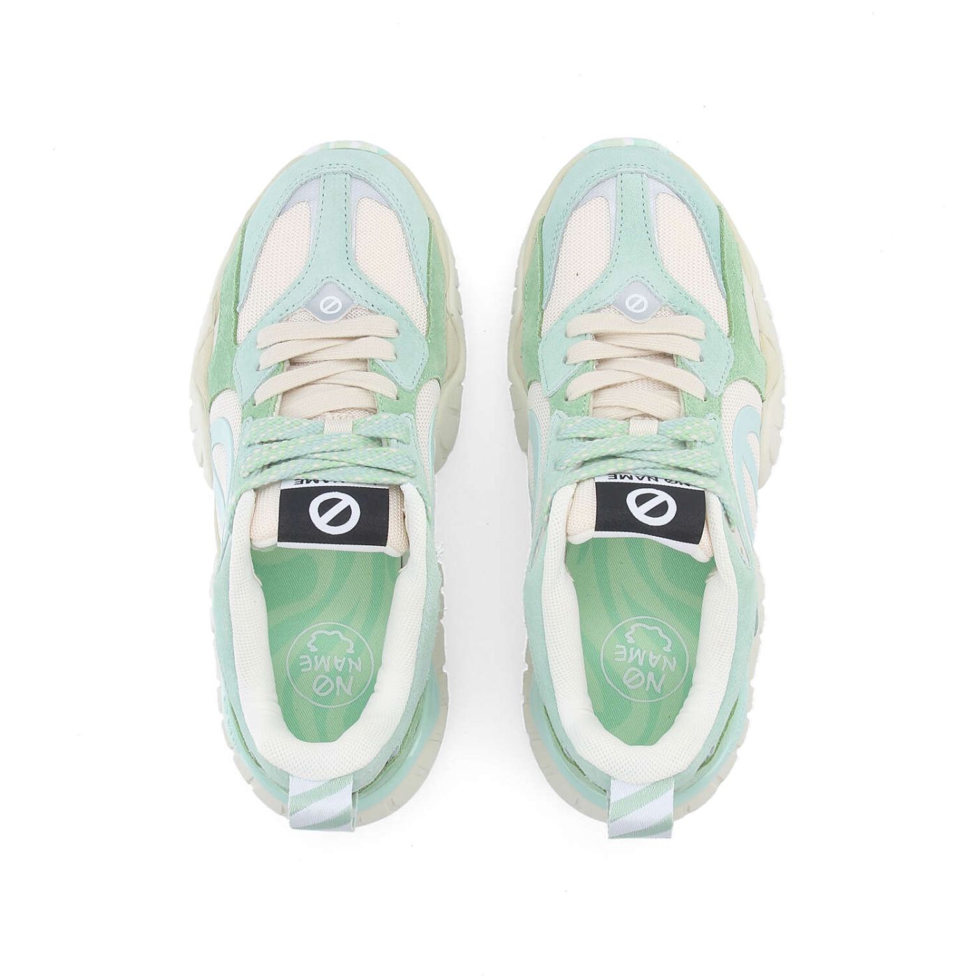 KRAZEE MILKSHAKE W - SUEDE/KNIT/SUED - TURQUOISE/OFF WHITE/MINT GREEN